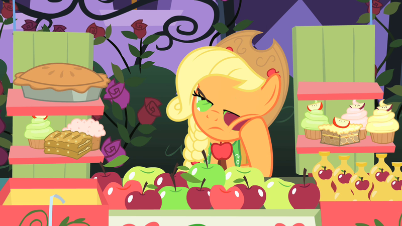 Size: 1280x720 | Tagged: apple, applejack, artist:capnpea, derpibooru import, edit, edited screencap, fimbriae, safe, screencap, solo, the best night ever, wat