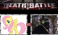 Size: 1080x648 | Tagged: artist:darthwill3, crossover, death battle, derpibooru import, elphaba, fluttershy, meme, meta, safe, the wizard of oz