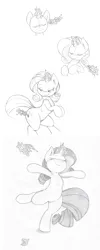 Size: 967x2427 | Tagged: safe, artist:joey darkmeat, derpibooru import, rarity, pony, unicorn, belly, belly button, bipedal, circle, comic, dancing, drawing, drawn into existence, female, fourth wall, happy, hips, jumping, magic, mare, monochrome, pencil, pencil drawing, plump, sketch, smiling, solo, strange loop, thick, traditional art