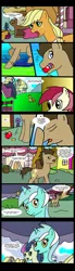 Size: 2480x9000 | Tagged: apple, applejack, artist:edowaado, bon bon, carrot top, comic, derpibooru import, doctor whooves, golden harvest, lyra heartstrings, roseluck, safe, sweetie drops, that pony sure does love humans, this is where it gets complicated, time turner