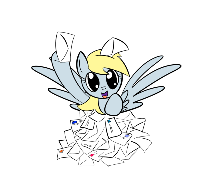 Size: 1700x1531 | Tagged: safe, artist:d3rpy, derpibooru import, derpy hooves, pegasus, pony, female, letter, mail, mare