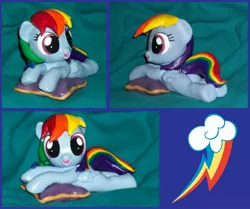 Size: 2856x2384 | Tagged: artist:madponyscientist, derpibooru import, filly, filly rainbow dash, high res, irl, photo, pillow, rainbow dash, safe, sculpture, solo