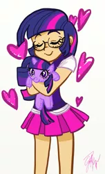 Size: 357x588 | Tagged: artist:jentiful, clothes, derpibooru import, doll, glasses, humanized, plushie, safe, skirt, twilight sparkle