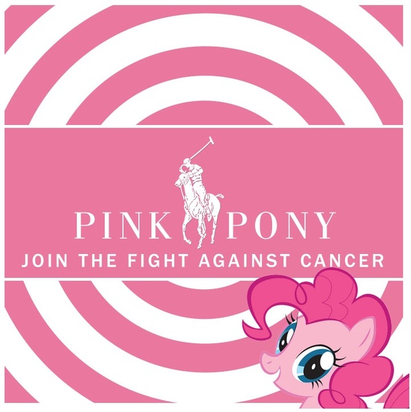 Size: 722x725 | Tagged: artist needed, breast cancer, derpibooru import, pinkie pie, poster, ralph lauren, safe, source needed