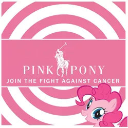 Size: 722x725 | Tagged: artist needed, breast cancer, derpibooru import, pinkie pie, poster, ralph lauren, safe, source needed