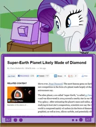 Size: 435x572 | Tagged: safe, derpibooru import, rarity, diamond, error, exploitable meme, irrational exuberance, meme, planet, smiling, solo, tv meme