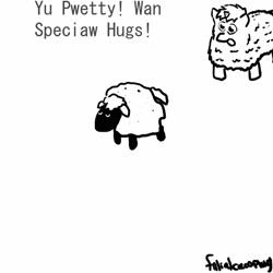 Size: 576x576 | Tagged: animated, artist:fillialcacophony, derpibooru import, fluffy pony, safe, sheep, stupidity