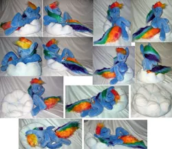 Size: 4064x3513 | Tagged: artist:rens-twin, cloud, derpibooru import, irl, photo, plushie, rainbow dash, relaxing, safe, solo