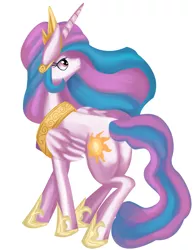 Size: 2550x3300 | Tagged: safe, artist:fauxsquared, derpibooru import, princess celestia, alicorn, pony, high res, simple background, solo