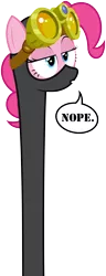 Size: 1922x5000 | Tagged: artist:zutheskunk traces, catsuit, derpibooru import, goggles, long neck, mask, nope, nope.avi, pinkie pie, pinkie spy, reaction image, safe, spoiler:s03, the crystal empire, vector trace