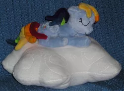 Size: 1598x1177 | Tagged: artist needed, derpibooru import, irl, photo, plushie, rainbow dash, safe, sleeping