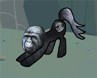 Size: 370x299 | Tagged: derpibooru import, exploitable meme, gorilla, gorilla munch, iwtcird, jimmies, le monkey pony, meme, not salmon, ponified, rustle, safe, what has science done, wtf