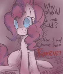 Size: 1200x1400 | Tagged: artist:chingilin, derpibooru import, grimdark, insanity, pinkie pie, solo