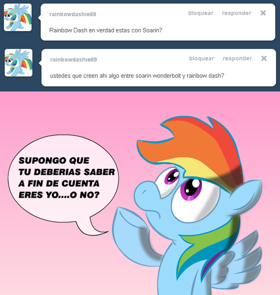 Size: 762x803 | Tagged: safe, artist:benja, derpibooru import, rainbow dash, ask-ask-the-ponies, spanish, tumblr