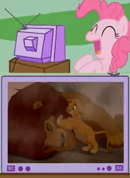 Size: 563x770 | Tagged: safe, derpibooru import, pinkie pie, pony, dead, exploitable meme, meme, simba, the lion king, tv meme