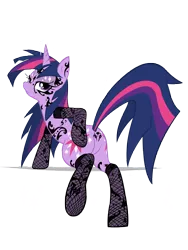 Size: 7515x10000 | Tagged: suggestive, artist:alexpony, artist:skutchi, derpibooru import, twilight sparkle, unicorn, .psd available, absurd resolution, both cutie marks, clothes, fishnets, simple background, stockings, tattoo, transparent background, unicorn twilight, vector