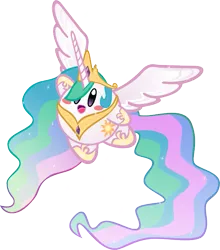 Size: 617x700 | Tagged: artist:jrk08004, crossover, derpibooru import, flying, kirby, kirby celestia, kirby (character), kirbyfied, nintendo, parody, princess celestia, safe, species swap