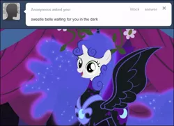 Size: 642x465 | Tagged: artist:capnpea, derpibooru import, edit, edited screencap, fimbriae, friendship is magic, nightmare fuel, nightmare moon, nightmare sweetie belle, safe, screencap, sweetie belle, the horror, xk-class end-of-the-world scenario