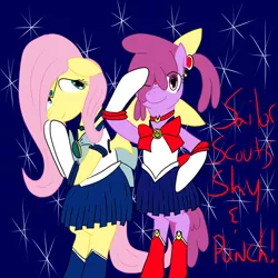 Size: 1280x1280 | Tagged: ask sober berry punch, berry punch, berryshine, cosplay, derpibooru import, fluttershy, parody, safe, sailor moon, sailor scout