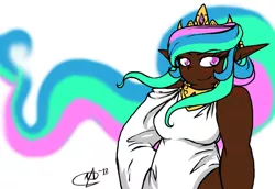 Size: 1024x706 | Tagged: adventure in the comments, artist:neonlightwolf, clothes, derpibooru import, humanized, princess celestia, safe, solo