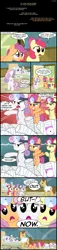 Size: 1000x4401 | Tagged: apple bloom, artist:topgull, bandage pony, bandy, bed, comic, cutie mark crusaders, derpibooru import, dialogue, doctor horse, doctor stable, female, filly, floppy ears, hard knocks, hospital, hospital bed, male, parody, rough tumble, sad, safe, scootaloo, smiling, stallion, stethoscope, sweetie belle, trauma center