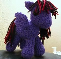 Size: 2187x2125 | Tagged: safe, artist:acrylicsheep, derpibooru import, oc, unofficial characters only, pony, amigurumi, crochet, exploding drummer, high res, irl, photo, plushie, solo