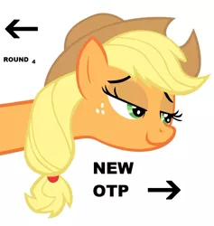 Size: 1280x1351 | Tagged: applejack, derpibooru import, exploitable meme, juxtaposition bait, meta, otp, round 4, safe, text