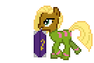 Size: 134x90 | Tagged: safe, derpibooru import, elsie, pretty vision, earth pony, pony, animated, desktop ponies, elise, female, mare, mouth hold, simple background, solo, sprite, transparent background