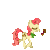 Size: 126x126 | Tagged: animated, apple bumpkin, apple family member, artist:ponynoia, derpibooru import, desktop ponies, eyes closed, onion, pixel art, safe, simple background, solo, transparent background, trotting, vector