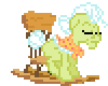 Size: 100x80 | Tagged: safe, artist:botchan-mlp, derpibooru import, granny smith, earth pony, pony, adorasmith, animated, clothes, cute, desktop ponies, elderly, female, granny smith's scarf, mare, rocking chair, scarf, simple background, sleeping, solo, sprite, transparent background