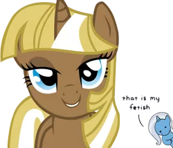 Size: 900x770 | Tagged: safe, derpibooru import, trixie, twilight sparkle, pony, bedroom eyes, bimbo, bimbo sparkle, dialogue, female, ganguro, lesbian, love face, meme, shipping, simple background, that is my fetish, transparent background, twixie