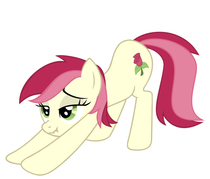 Size: 2174x1855 | Tagged: safe, artist:luckysmores, derpibooru import, roseluck, earth pony, pony, exploitable meme, female, iwtcird, mare, scrunchy face, simple background, solo, stretching, transparent background