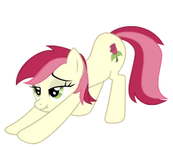 Size: 2174x1855 | Tagged: safe, artist:luckysmores, derpibooru import, roseluck, earth pony, pony, exploitable meme, female, iwtcird, mare, scrunchy face, simple background, solo, stretching, transparent background