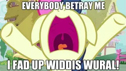 Size: 623x351 | Tagged: bon bon, caption, derpibooru import, edit, edited screencap, floppy ears, hearts and hooves day, hearts and hooves day (episode), image macro, open mouth, parody, safe, screencap, sweetie drops, the room, tommy wiseau, uvula