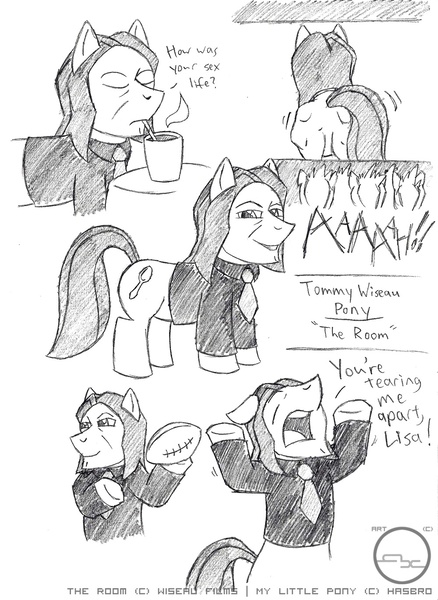 Size: 1000x1370 | Tagged: artist:arbok-x, derpibooru import, plot, ponified, safe, the room, tommy wiseau