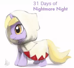 Size: 648x600 | Tagged: safe, artist:raikoh, derpibooru import, dinky hooves, 31 days of nightmare night, costume, final fantasy, white mage