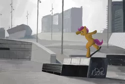 Size: 1280x856 | Tagged: artist:ninthsphere, dead source, derpibooru import, safe, scootaloo, skateboard, skateboarding