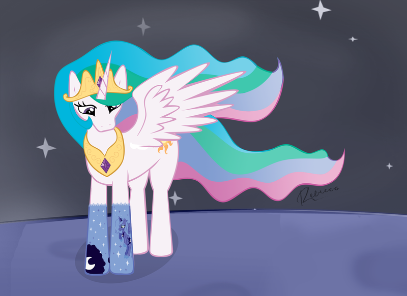 Size: 1972x1438 | Tagged: artist:rebeccahull45, clothes, derpibooru import, princess celestia, safe, socks, solo