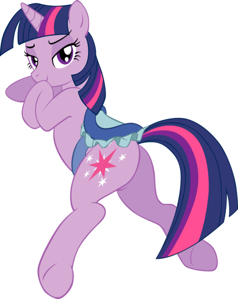 Size: 9437x11813 | Tagged: suggestive, artist:ahumeniy, artist:brianblackberry, derpibooru import, twilight sparkle, pony, unicorn, absurd resolution, bedroom eyes, butt, female, hooves, look at my ass, plot, saddle, show accurate, simple background, solo, solo female, transparent background, twibutt, underhoof, unicorn twilight, vector