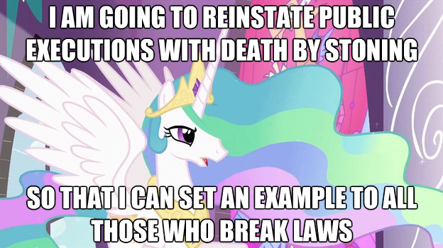 Size: 624x350 | Tagged: derpibooru import, image macro, princess celestia, safe, tyrant celestia