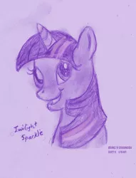 Size: 1000x1306 | Tagged: artist:scobionicle99, derpibooru import, safe, sketch, solo, traditional art, twilight sparkle