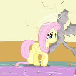Size: 500x500 | Tagged: animated, derpibooru import, dizzy, fluttershy, party of one, safe, screencap