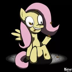 Size: 650x650 | Tagged: artist:kadjule, cockroach, derpibooru import, fluttershy, grimdark, insect, solo