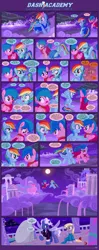 Size: 1225x3078 | Tagged: safe, artist:sorcerushorserus, derpibooru import, derpy hooves, firefly, pokey pierce, rainbow dash, pegasus, pony, unicorn, comic:dash academy, alternate hairstyle, artificial wings, augmented, clothes, comic, douchebag, dress, female, g1, g1 to g4, generation leap, harsher in hindsight, magic, magic wings, mare, rapist, storm, wings