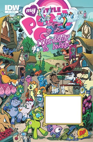 Size: 309x470 | Tagged: safe, artist:andypriceart, derpibooru import, idw, cranky doodle donkey, derpy hooves, doctor whooves, rainbow dash, time turner, donkey, earth pony, pegasus, pony, unicorn, the return of queen chrysalis, blues brothers, comic, cover, idw advertisement, magnum p.i., official comic, ponyville