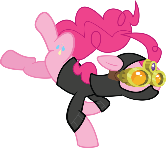 Size: 6584x5815 | Tagged: absurd resolution, artist:fureox, derpibooru import, night vision goggles, pinkie pie, safe, simple background, solo, spoiler:s03, the crystal empire, transparent background, vector