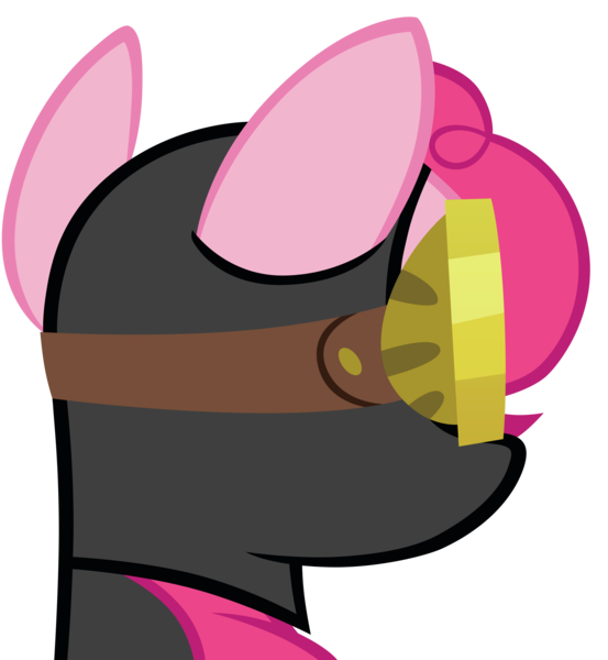 Size: 3000x3254 | Tagged: safe, artist:m99moron, derpibooru import, pinkie pie, pony, the crystal empire, spoiler:s03, catsuit, facing away, female, goggles, high res, mare, simple background, solo, transparent background, vector