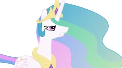 Size: 11125x6210 | Tagged: safe, artist:feitaru, derpibooru import, princess celestia, pony, absurd resolution, angry, female, mare, simple background, solo, transparent background, vector