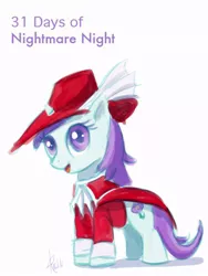 Size: 600x800 | Tagged: safe, artist:raikoh, derpibooru import, liza doolots, petunia, tootsie flute, 31 days of nightmare night, red mage