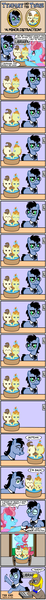 Size: 640x8350 | Tagged: artist:tim-kangaroo, baby cakes, comic, cup cake, derpibooru import, library, oc, oc:tympany, pound cake, pumpkin cake, safe, twins